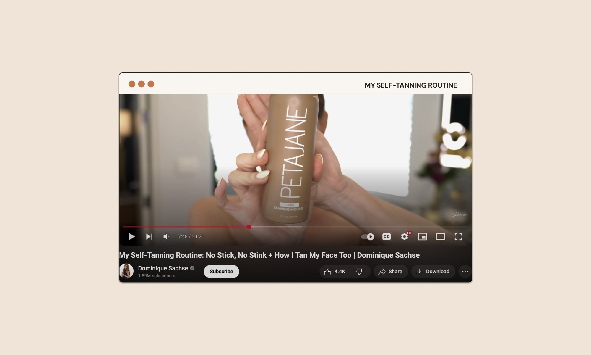 Dominique Sachse's Tanning Routine, Includes This Peta Jane Fave...